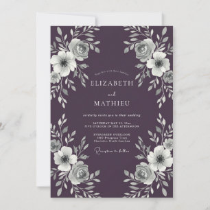 Invitación Boda de Invierno Ornata de Berenjena