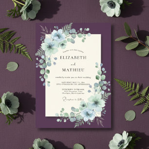 Invitación Boda de invierno Plum Regal