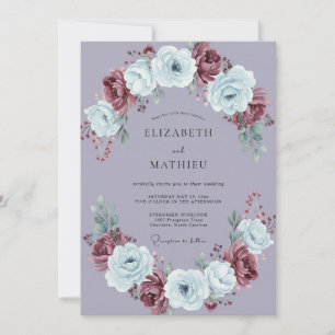 Invitación Boda de invierno poética lavanda
