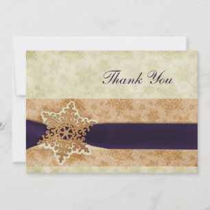 Invitación boda de invierno púrpura rústica Gracias