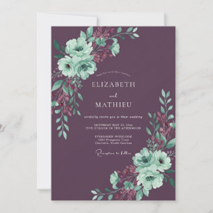 Invitación Boda de Invierno Refined Plum