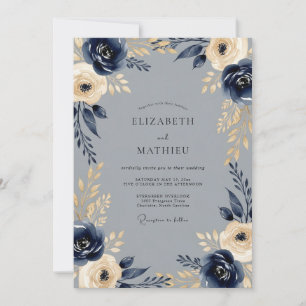 Invitación Boda de invierno regia de la marina