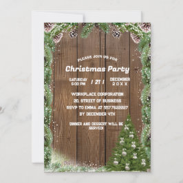 Invitación Boda de Invierno Rustic Wood Snowflake