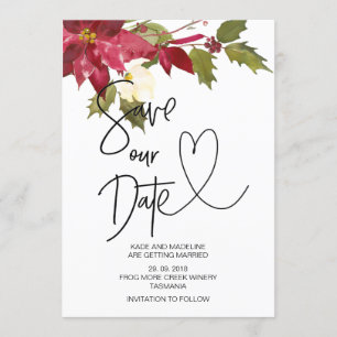 Invitación Boda de invierno, salva nuestra fecha de Navidad