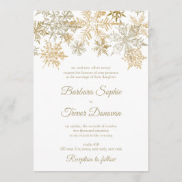 Invitación Boda de Invierno Temática de Navidades con copos d