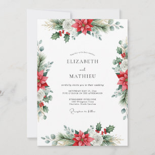 Invitación Boda de invierno tradicional roja