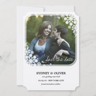Invitación Boda de Invierno Vacaciones Copos de Nieve Guarden