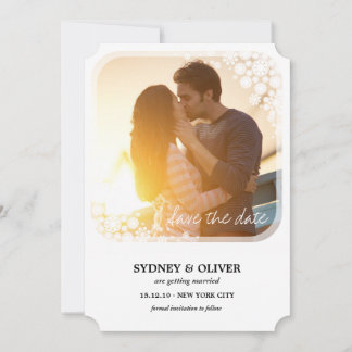 Invitación Boda de Invierno Vacaciones Copos de Nieve Guarden