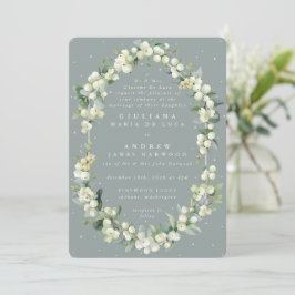Invitación Boda de Invierno Verde Formal + Eucalyptus