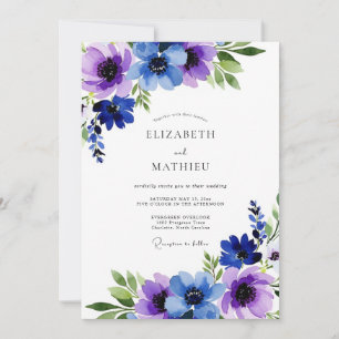 Invitación Boda de invierno violeta luminoso