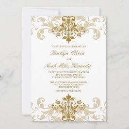 Invitación Boda de Ironworks color oro clásico y elegante