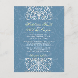 Invitación boda de isabelina azul de la fuerza aérea de orige