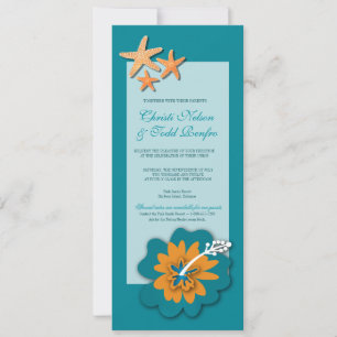 Invitación Boda de Isla de Destino Starfish Hibiscus