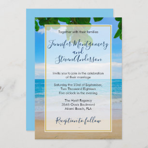 Invitación Boda de Isla Tropical Beach Vacation
