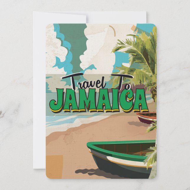Invitación Boda de Jamaica Vintage Travel poster (Anverso)