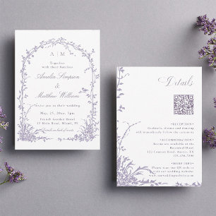 Invitación Boda de Jardín Arquitectónico Botánico de Lavanda 