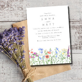 Invitación Boda de Jardín Boho de Primavera con Flores Silves