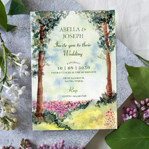 Invitación Boda de jardín boscoso forestal soñador estético