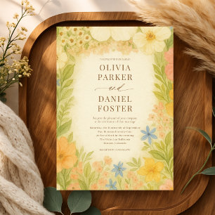 Invitación Boda de jardín botánico floral de flores silvestre