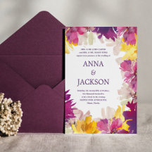 Boda de Jardín Botánico Floral Magenta Rosa Púrpur