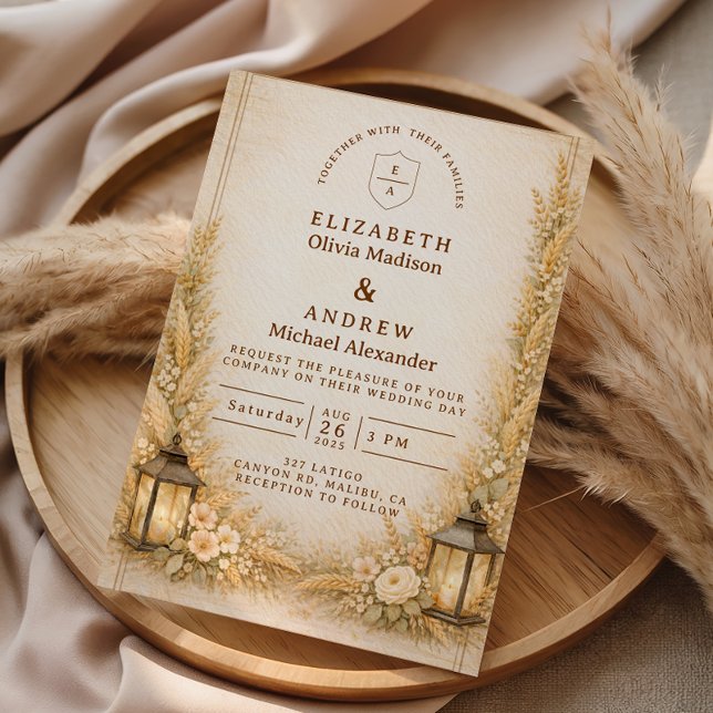 Invitación Boda de Jardín con Farolillo de Flores Silvestres  (Subido por el creador)