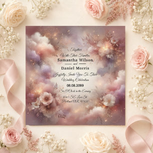 Invitación Boda de Jardín con Polvo de Estrellas y Rubor de C