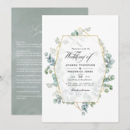 Invitación Boda de jardín de eucalipto geométrico