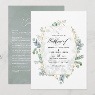Invitación Boda de jardín de eucalipto geométrico