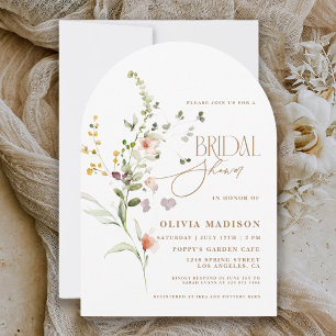 Invitación Boda de Jardín de Flores Boho con Letra Moderna