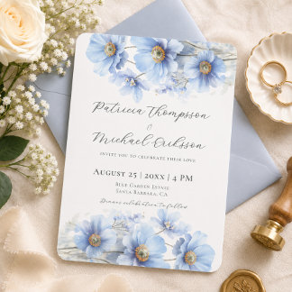 Invitación Boda de jardín de flores de amapola de Himalaya az