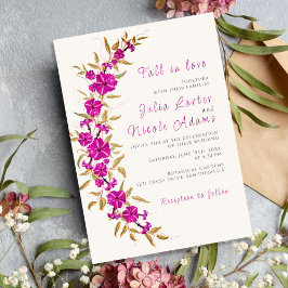 Invitación Boda de Jardín de Flores de Vino Purple Wild Trump