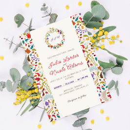 Invitación Boda de Jardín de Flores Exóticas Rosa Woods
