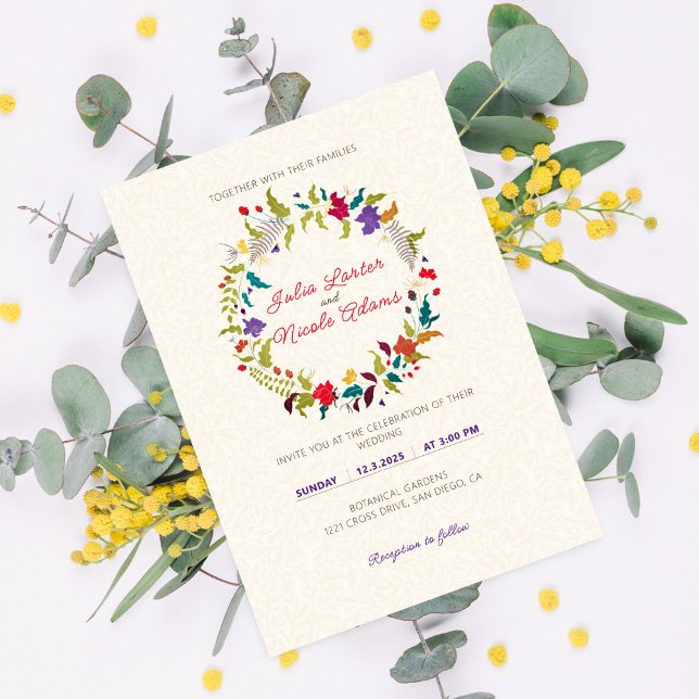 Invitación Boda de Jardín de Flores Exóticas Rosa Woods (Subido por el creador)