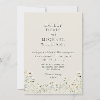 Invitación Boda de Jardín de Flores Silvestres Boho Beige
