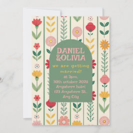 Invitación Boda de jardín de flores silvestres de primavera c