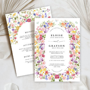 Invitación Boda de jardín de flores silvestres de primavera c