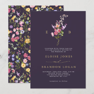 Invitación Boda de jardín de flores silvestres de primavera c