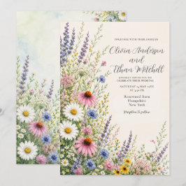 Invitación Boda de Jardín de Flores Silvestres de Verano