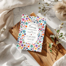 Invitación Boda de jardín de flores silvestres pintada a mano