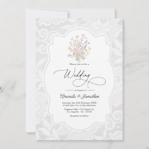 Invitación Boda de jardín de flores silvestres románticas Cot