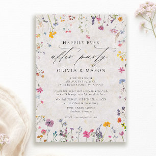 Invitación Boda de jardín de flores silvestres rosadas After 