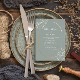 Invitación Boda de jardín de hojas verdes moderna