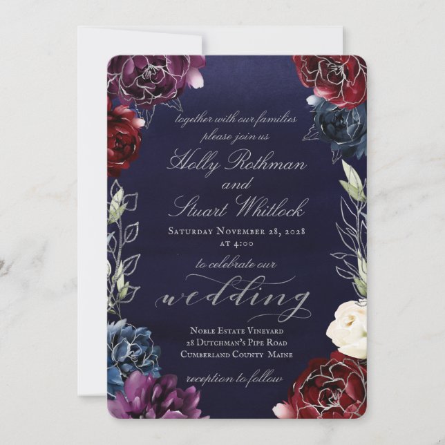 Invitación Boda de jardín de la Marina de Borgoña (Anverso)