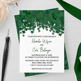 Invitación Boda de jardín de marfil verde