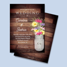 Invitación Boda de jardín de primavera en tarro de mason con