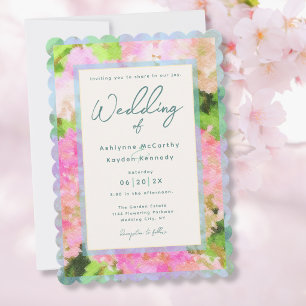 Invitación Boda de jardín elegante con hortensias en acuarela
