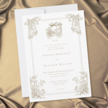 Boda de Jardín en Carruaje de Oro Elegante Vintage