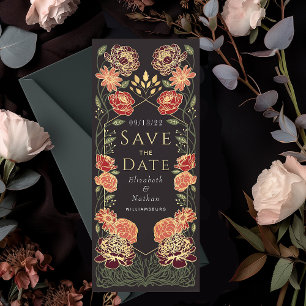 Invitación Boda de jardín encantada Salven la cita roja