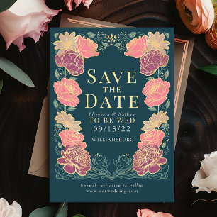 Invitación Boda de jardín encantada Salven la fecha verde
