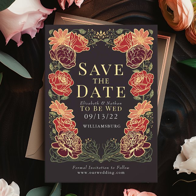 Invitación Boda de jardín encantada Salven la fecha verde (Subido por el creador)